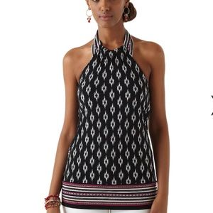 White House Black Market Ikat Print Halter Small
